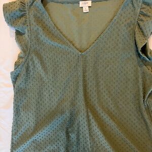 J. Crew Olive Textured Blouse